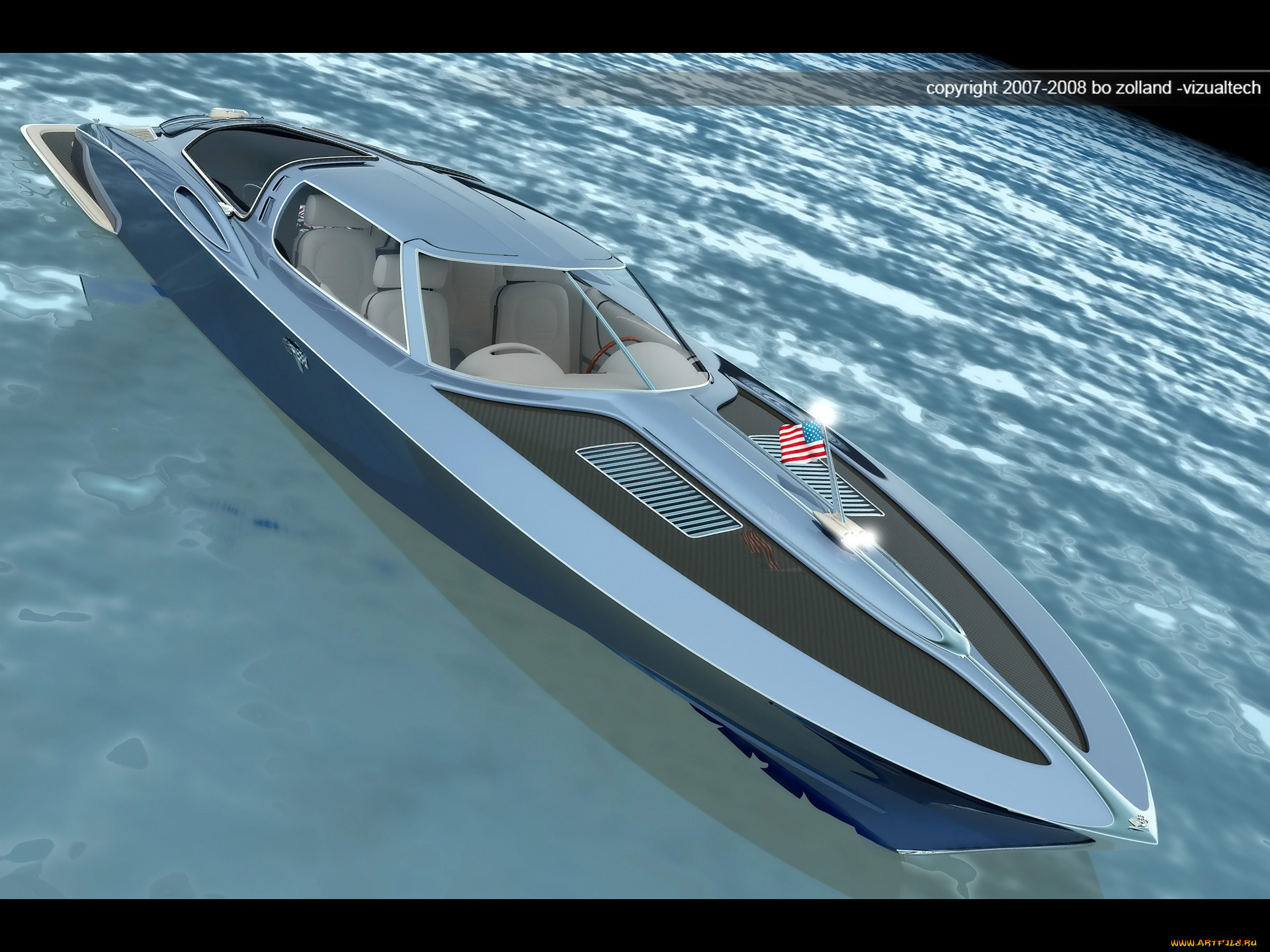 1963, chevrolet, corvette, boat, design, by, bo, zolland, , 3d